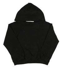 Černá crop mikina s motýly a kapucí Shein