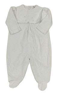 Bílý sametový overal s výšivkou Bluess Baby