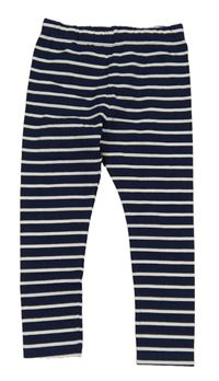 Tmavomodro-bílé pruhované legíny M&S