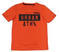Oranžové sportovní tričko s nápisem H&M