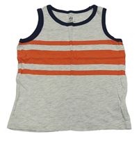 Šedé tílko s červenými pruhy H&M