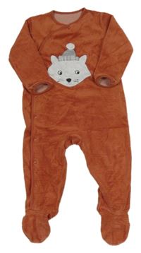 Rezavý sametový overal s liškou C&A