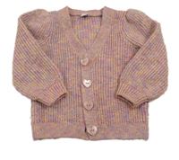 Barevný pletený propínací svetr Tu