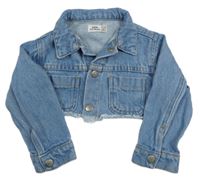 Modrá riflová crop bunda Zen