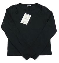 Nové - Černé žebrované triko Zara