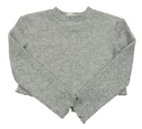 Šedá fleecová crop mikina Primark