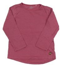 Růžovo-stříbrné pruhované triko Topolino