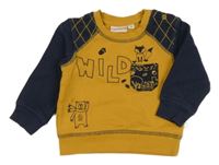 Okrovo-tmavomodrá mikina se zvířátky Liegelind 