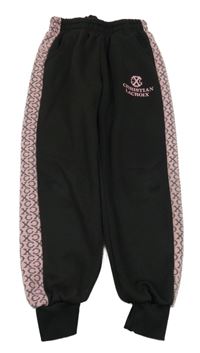 Černo-růžové tepláky s nápisem Christian Lacroix