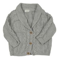 Šedý vzorovaný propínací svetr Next