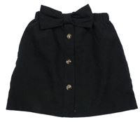 Černá manšestrová sukně s mašlí Shein 