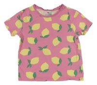 Růžové tričko s citrony H&M
