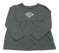 Šedá tunika s nápisem a kytičkami Nutmeg