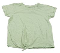 Světlezelené crop tričko se zavazováním Zeeman