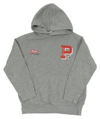 Šedá melírovaná mikina se Snoopym a kapucí H&M