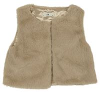 Béžová kožešinová podšitá vesta C&A