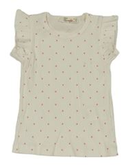 Bílé žebrované tričko se srdíčky Barmy