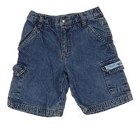 Modré riflové cargo kraťasy 