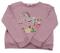 Fialová mikina s koníkem M&S