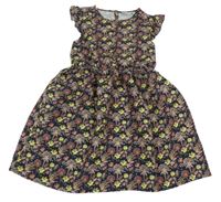 Tmavošedé kytičkované šaty Stop+Go 