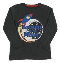 Tmavošedé triko s raketou Zippy