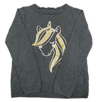 Šedý svetr s jednorožcem H&M
