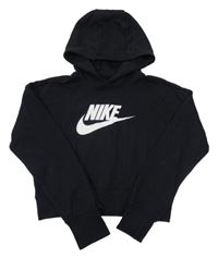 Černá crop mikina s logem a kapucí Nike