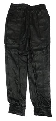 Černé koženkové cuff kalhoty Primark