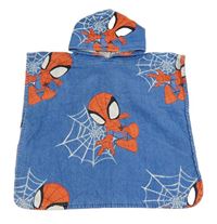 Modrá froté pončo osuška se Spider-manem a kapucí George