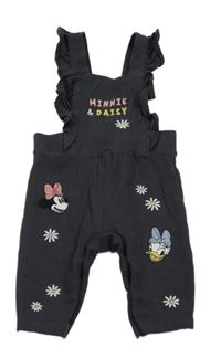 Tmavošedé žebrované laclové tepláky s Minnie a Daisy a volánky Disney