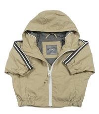 Béžová šusťáková jarní bunda s pruhy a kapucí Next