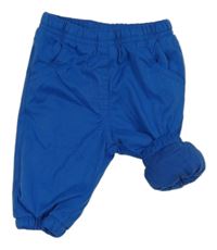 Modré šusťákové zateplené kalhoty Topomini