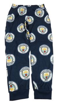 Tmavomodré plyšové pyžamové fotbalové kalhoty Manchester City