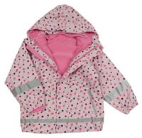 3v1 - Světlerůžová puntíkatá nepromokavá celoroční bunda s odepínací kapucí Sterntaler