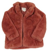 Rezavý kožešinový podšitý kabát F&F