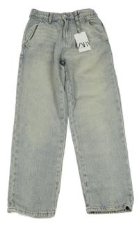 Nové - modro-bílé plísňové crop rifle ZARA