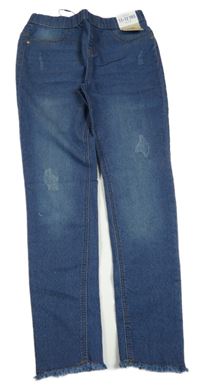 Nové - modré riflové džegíny ošoupaného vzhledu Denim Co.