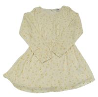 Vanilkové šifonové šaty s kytičkami Y.F.K.