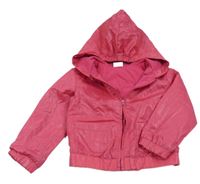 Tmavorůžová šusťáková jarní bunda s kapucí Prénatal