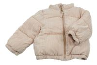 Světlerůžová prošívaná sametová zateplená bunda H&M