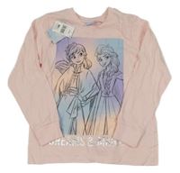 Nové - světlerůžové pyžamové triko s Frozen Disney