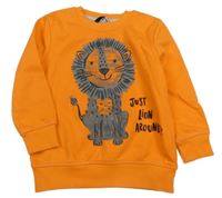 Oranžová mikina se lvíčkem a nápisy George