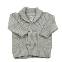 Šedý melírovaný vzorovaný vlněný propínací svetr ORCHESTRA