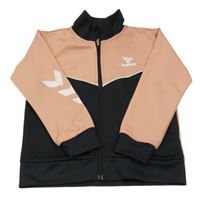 Černo-pudrová propínací sportovní mikina s logem hummel