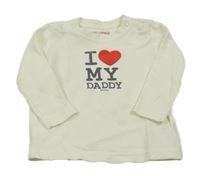 Smetanové triko s nápisy a srdíčkem BORNINO