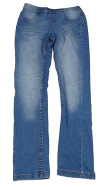 Modré riflové crop džegíny YOUNG IDOLS