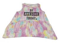 Barevná batikovaná letní tunika s nápisy YIGGA