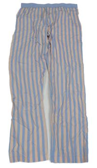 Modro-světlepudrové pruhované pyžamové kalhoty ZEEMAN