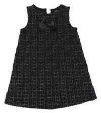 Černo-bílé kostkované teplé šaty s mašlí H&M