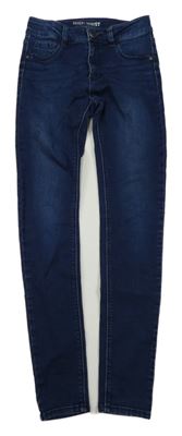 Tmavomodré skinny high waist rifle Page one young